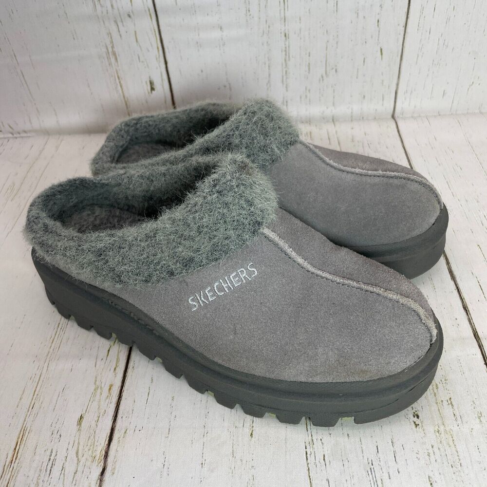 Skechers Usa Shoes Womens Sz Shindigs Fortress Shearling Mule